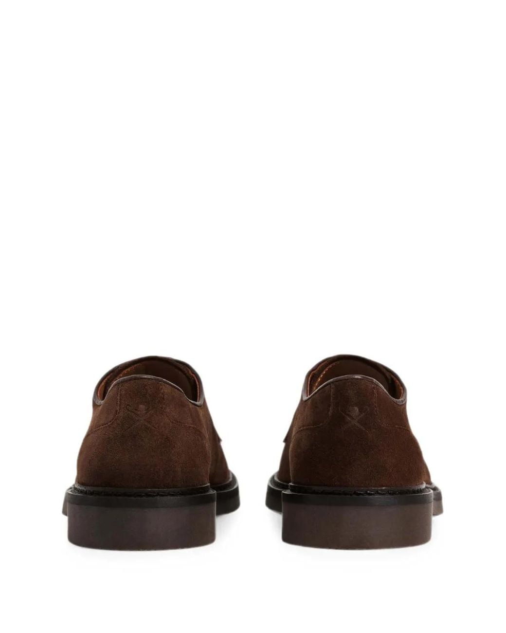 Hackett Brown Elsted Blucher Suede Lace-Up Shoes for men