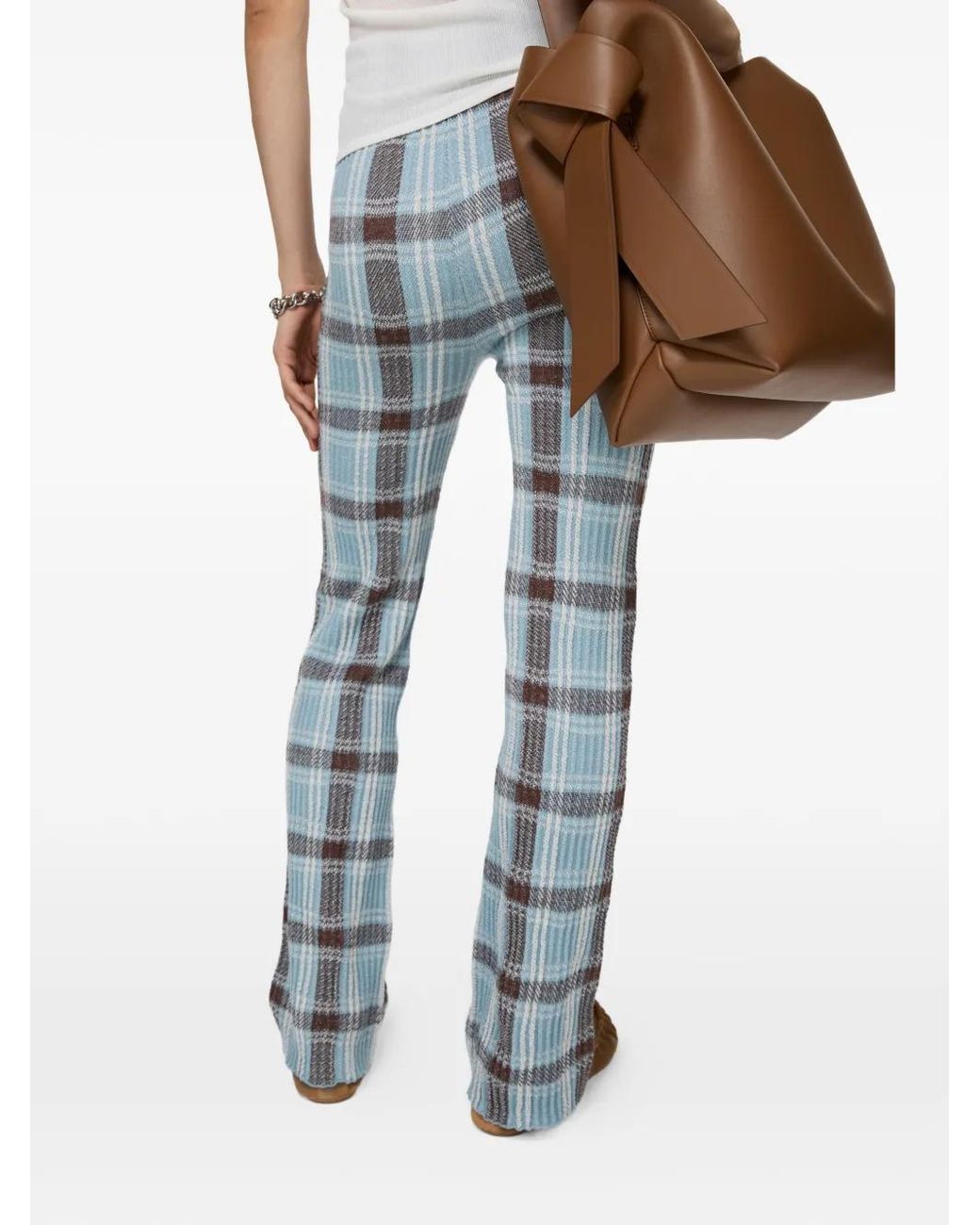 Acne Geruite Broek in het Blue