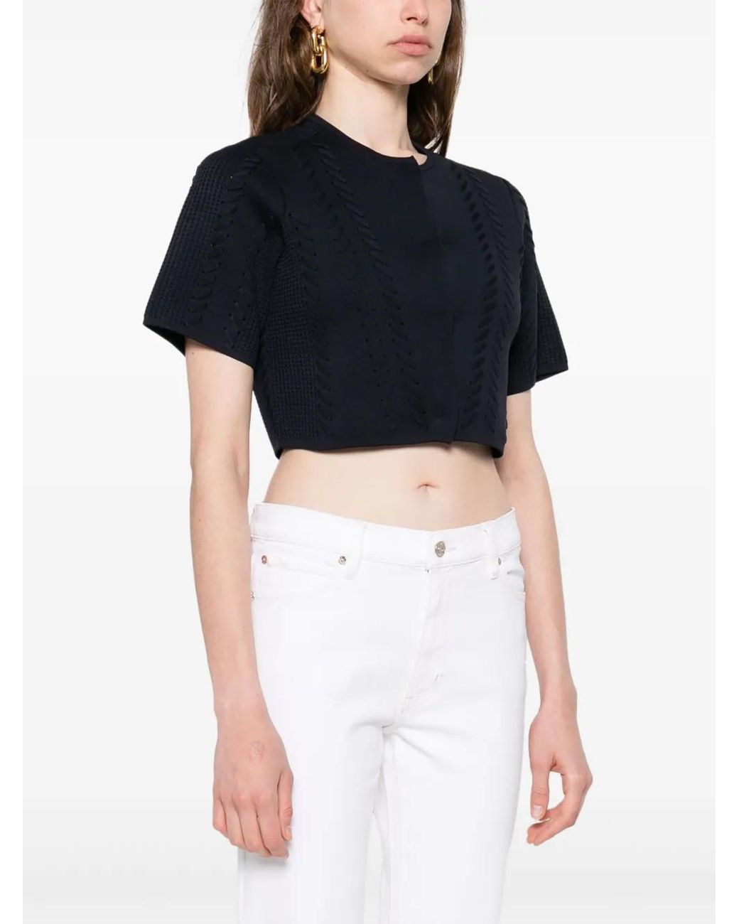 Maje Blue Cropped Cardigan