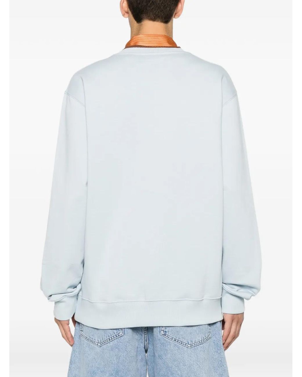 Drole de Monsieur Blue Logo-Embroidered Sweatshirt for men