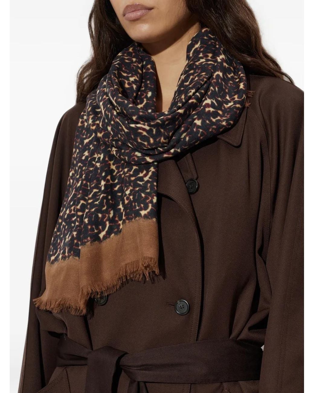Jimmy Choo Black Leopard-Print Logo-Print Scarf