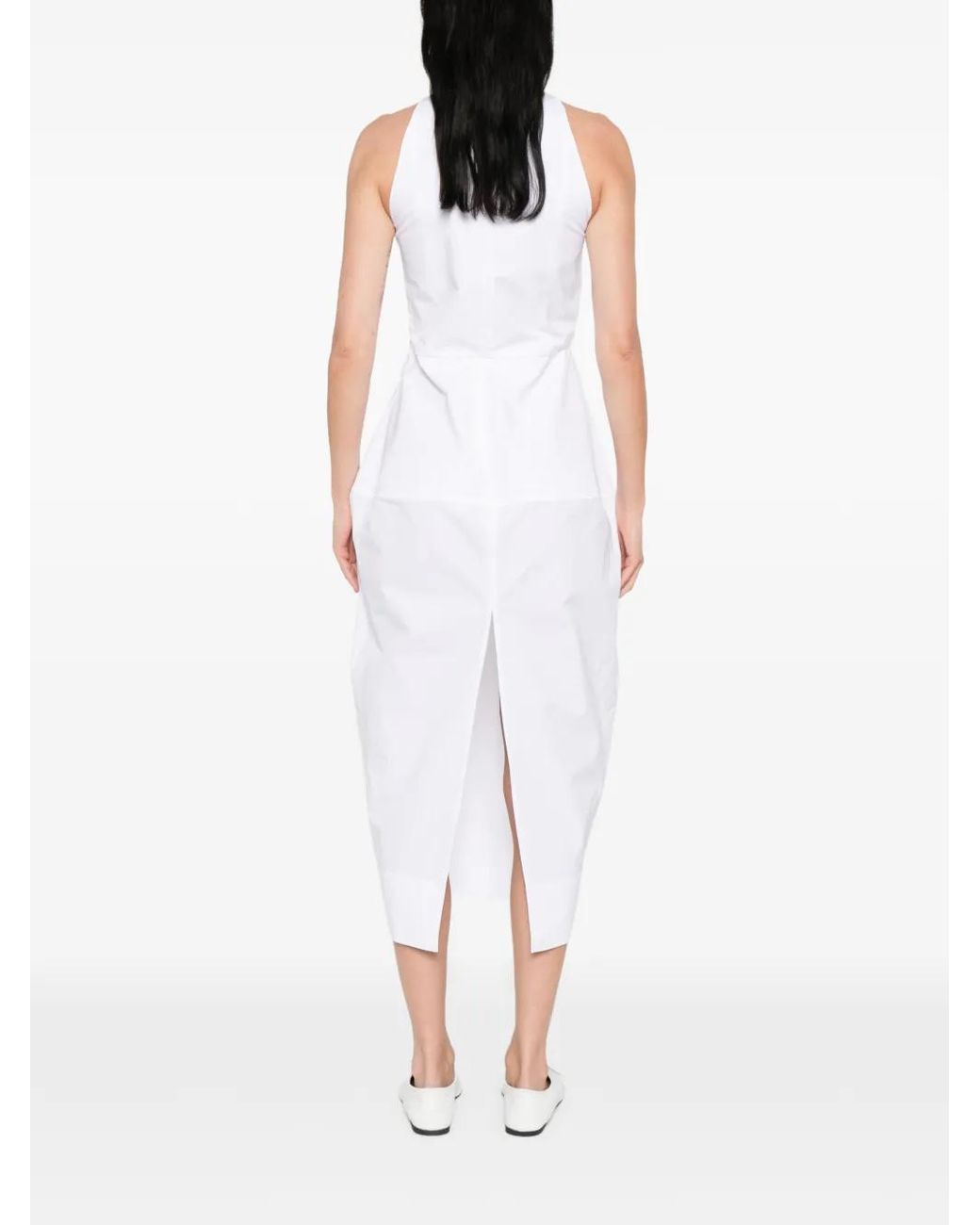 Rohe White Crew-Neck Midi Dress