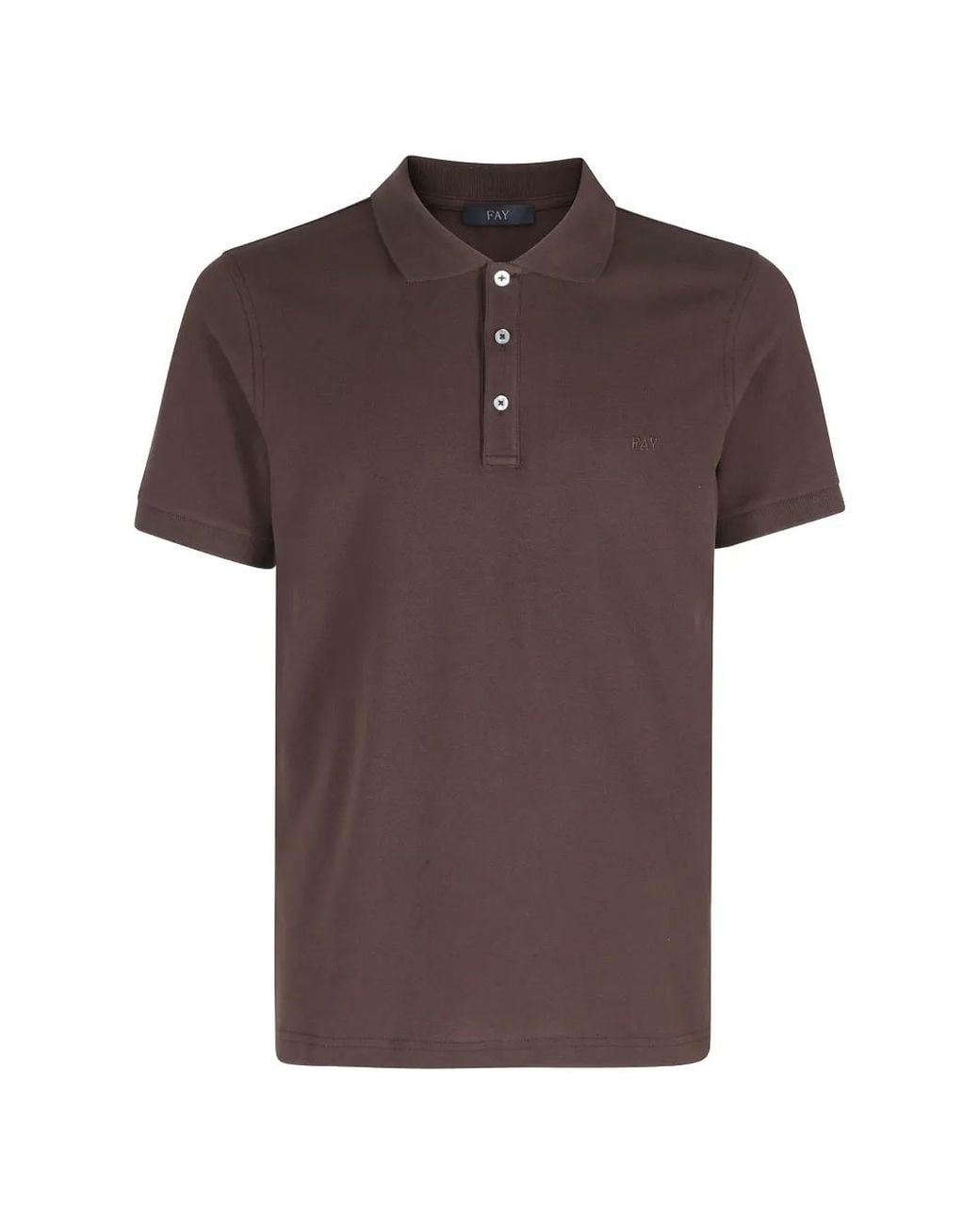 Fay Brown Short-Sleeves Polo Shirt for men