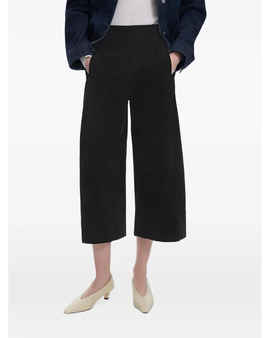 JNBY Blue Corduroy Wide-Leg Trousers