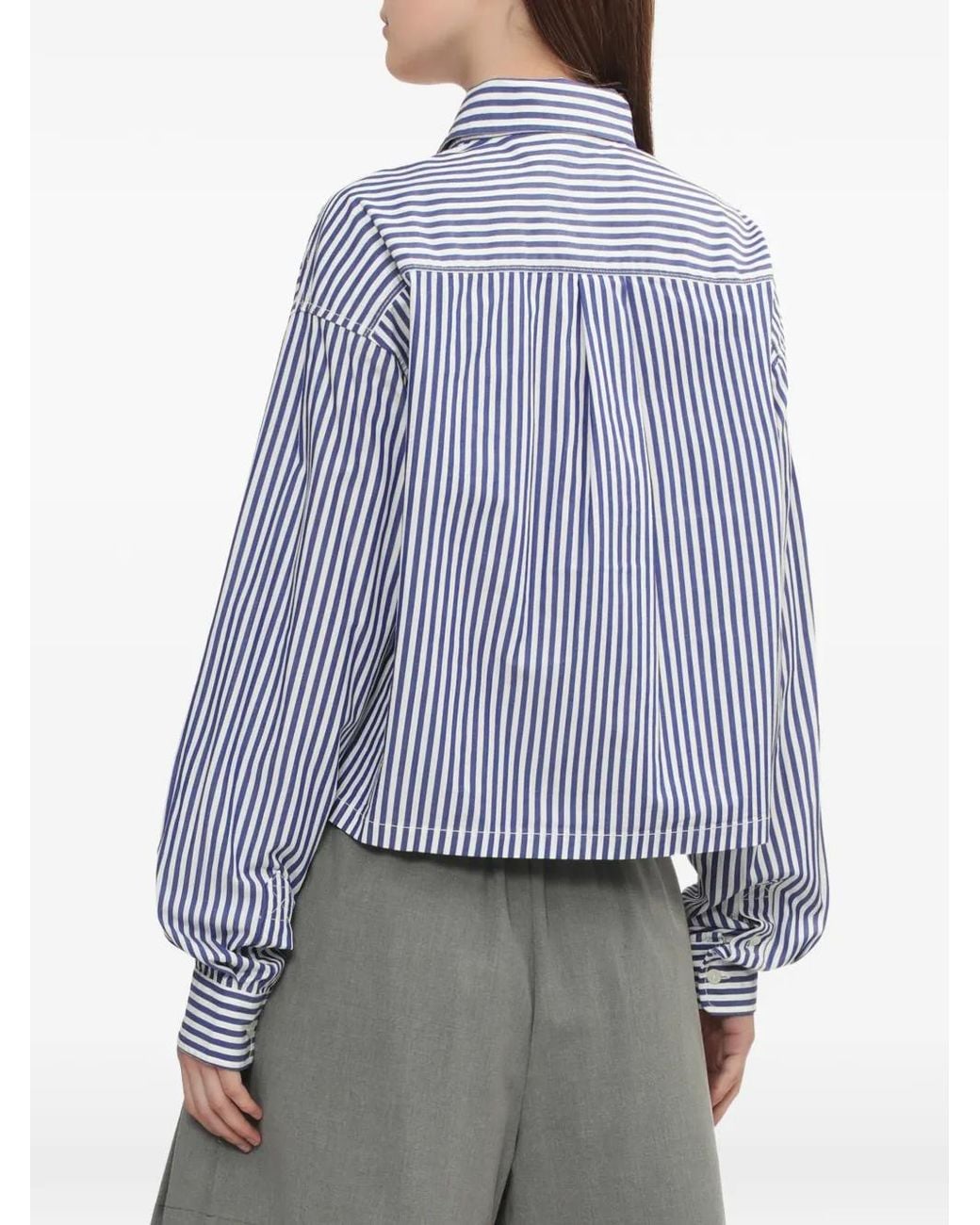AAPE BY A BATHING AP Purple Heart-Patch Striped Shirt