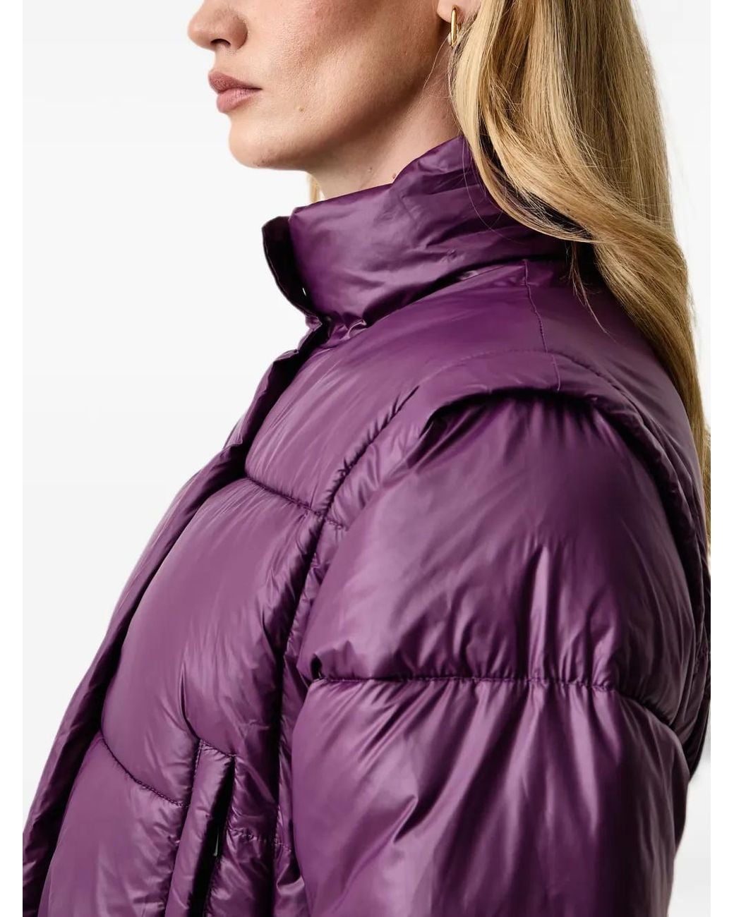 Silvian Heach Purple High-Neck Quilted Jacket
