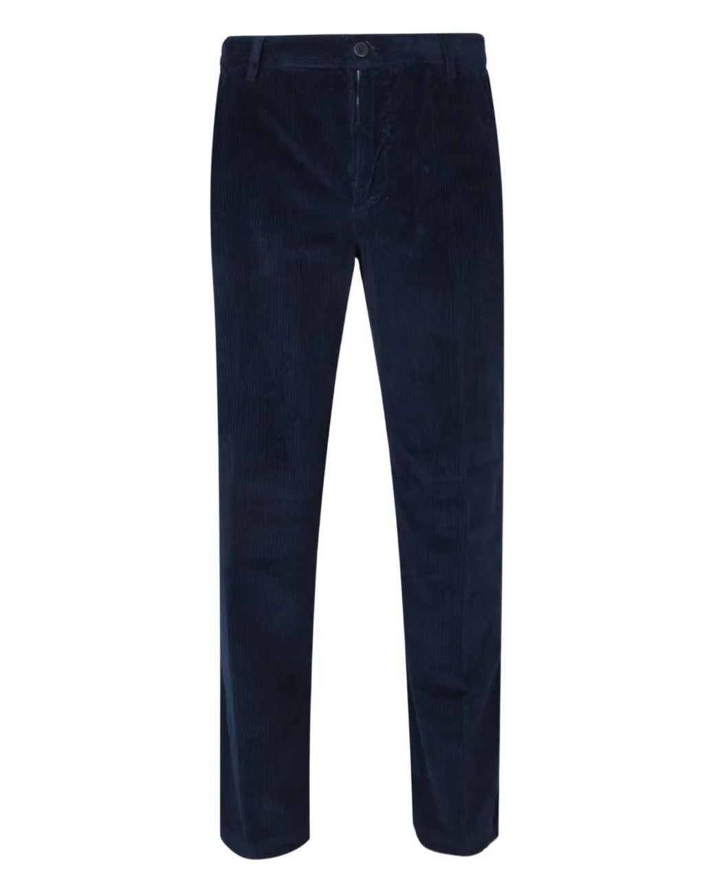120% Lino Blue Corduroy Pocket Trousers for men