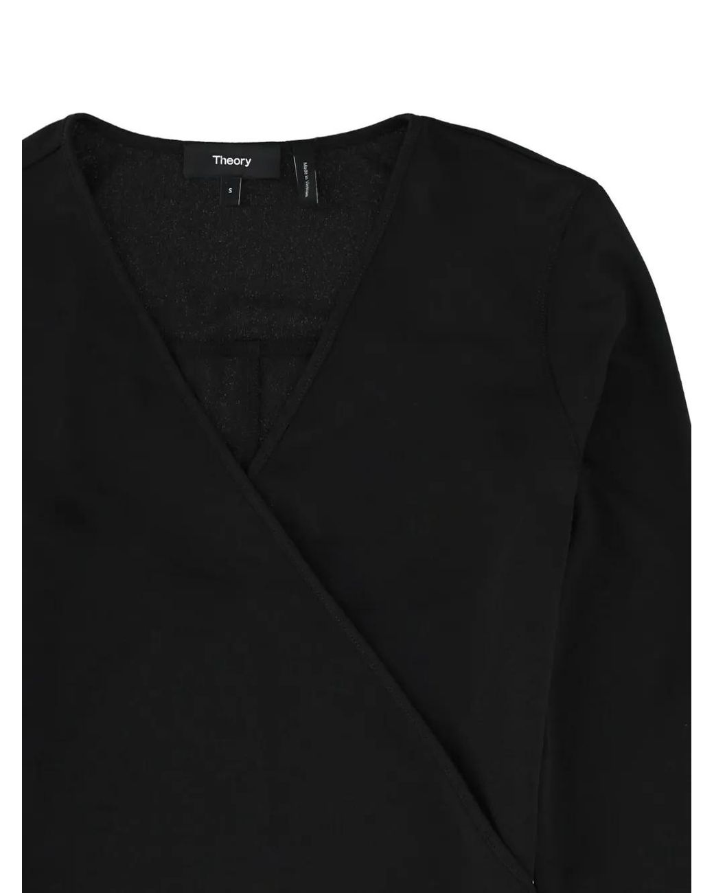 Theory Black V-Neck Wrap Sweater