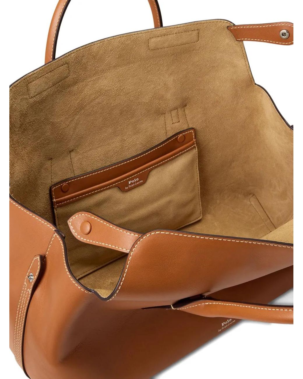 Polo Ralph Lauren Brown Logo-Print Tote Bag