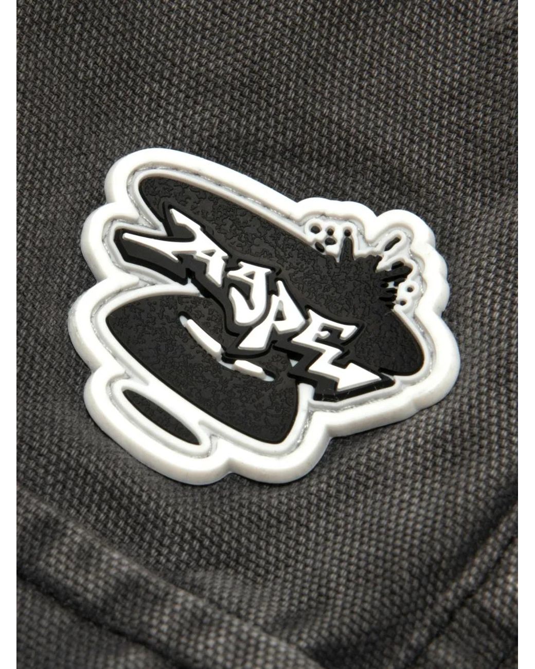 Aape By A Bathing Ape Gray Logo-Patch Cargo Trousers for men