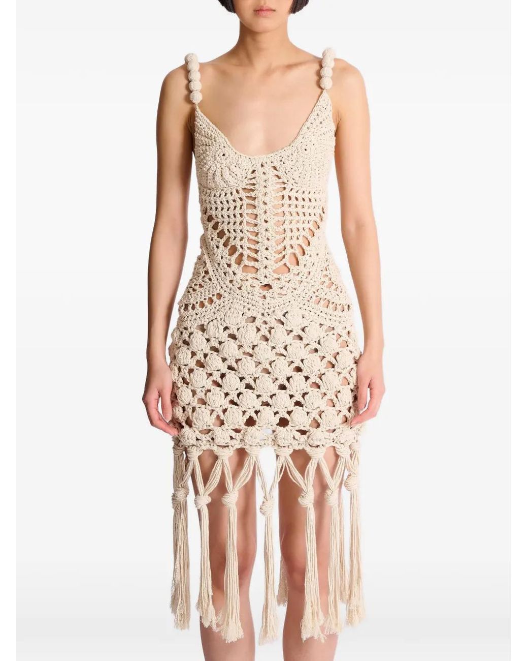 Balmain White Crochet Dress