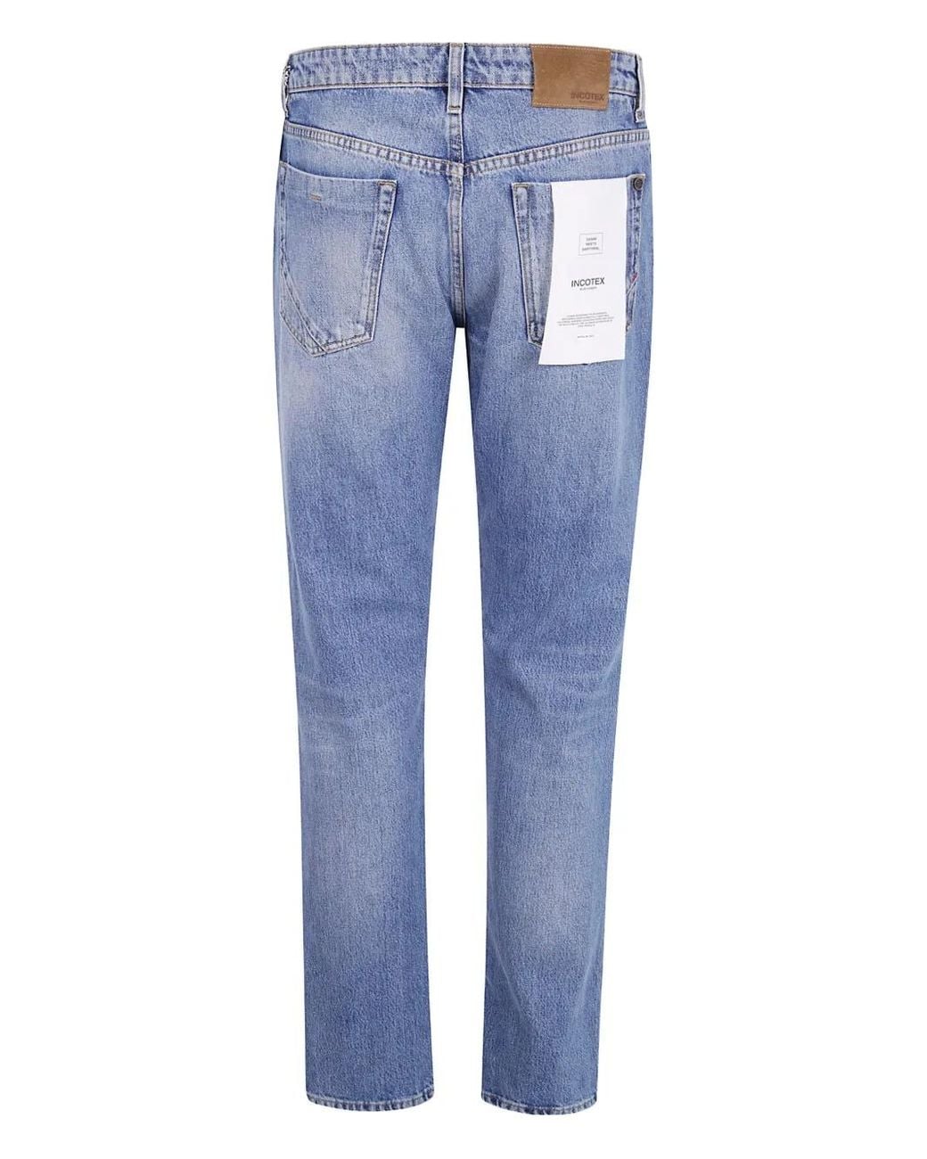 Incotex Blue Washed Jeans for men
