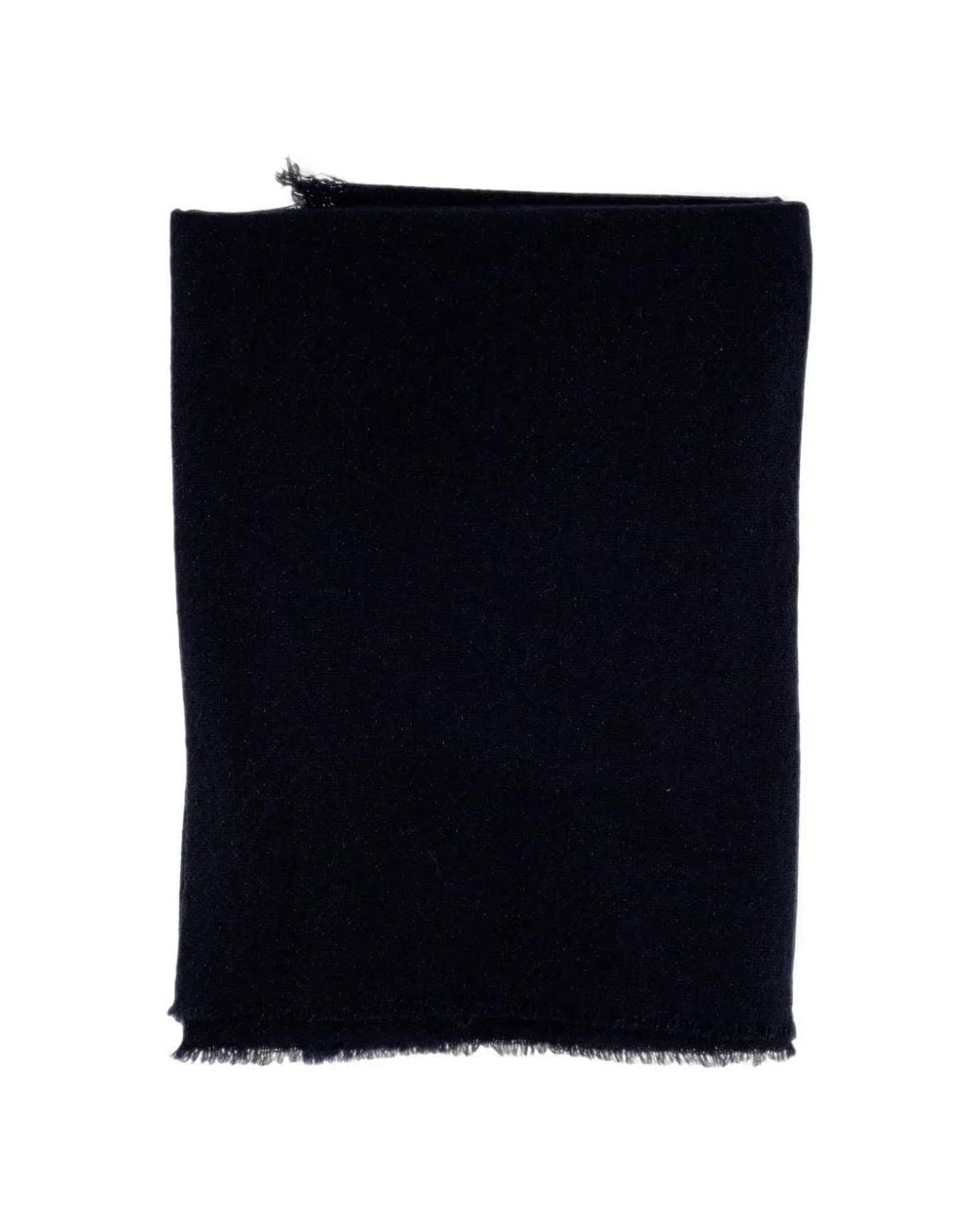 Gran Sasso Blue Fringed-Edge Scarf