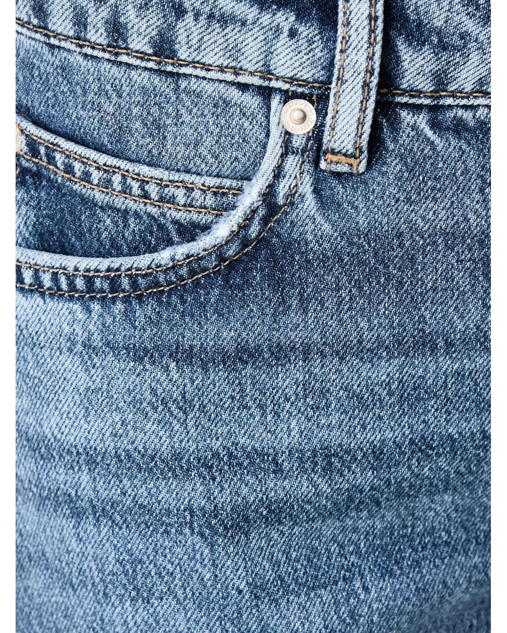 Marc O' Polo Blue Faded-Effect Straight-Leg Jeans