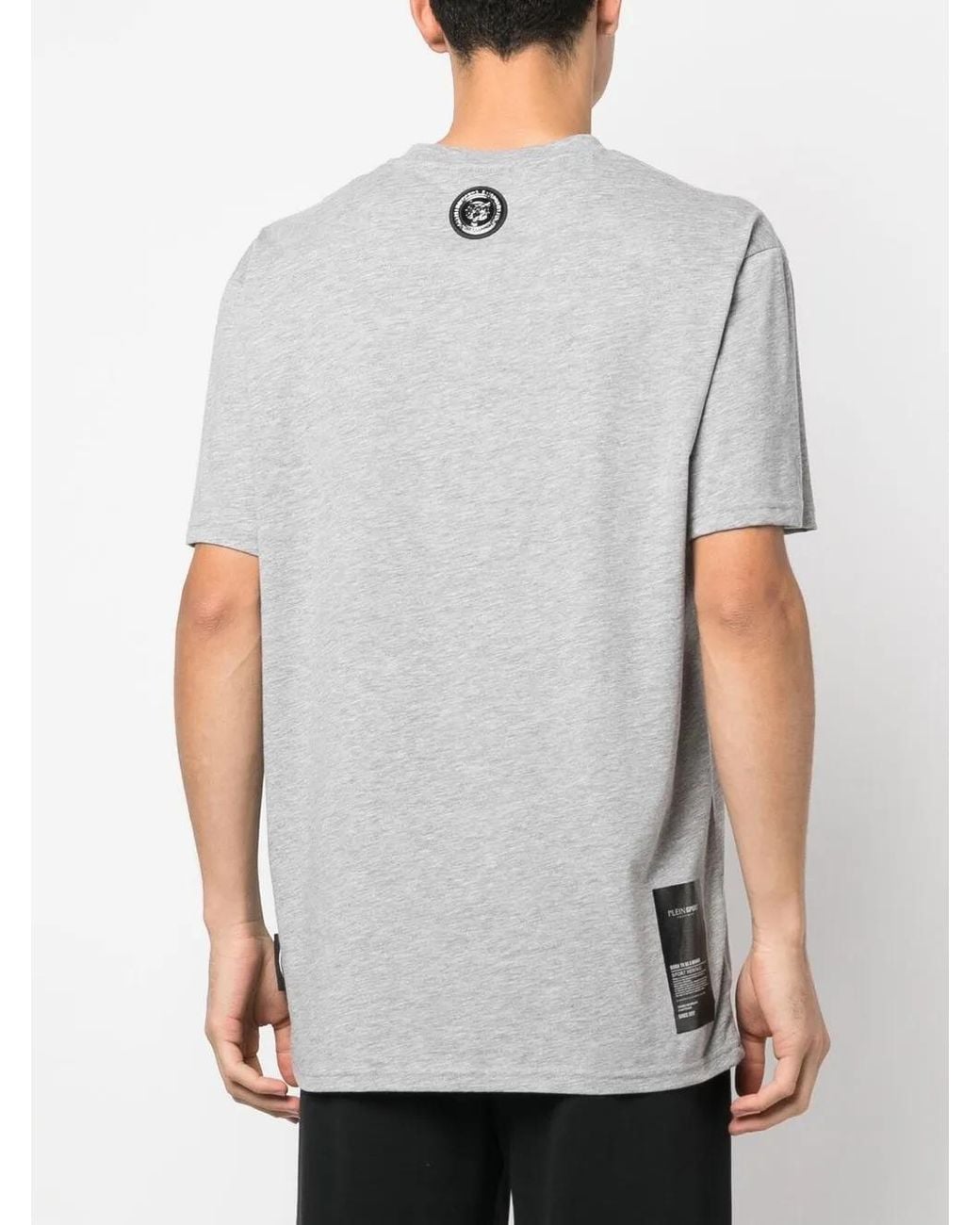 Philipp Plein Gray Debossed-Logo Short-Sleeved T-Shirt for men