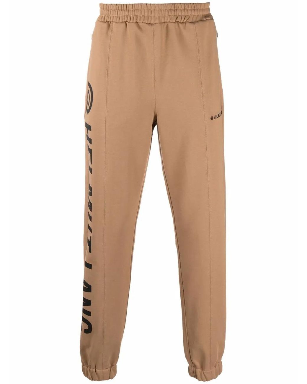 Helmut Lang Natural Logo-Print Track Pants for men