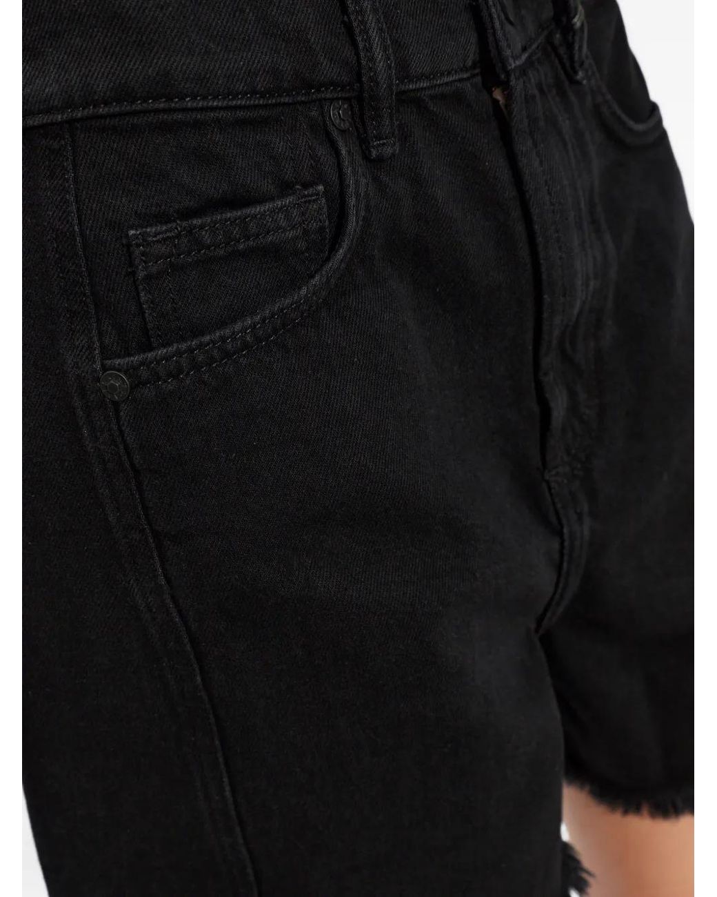 AllSaints Black Frankie Raw-Cut Shorts