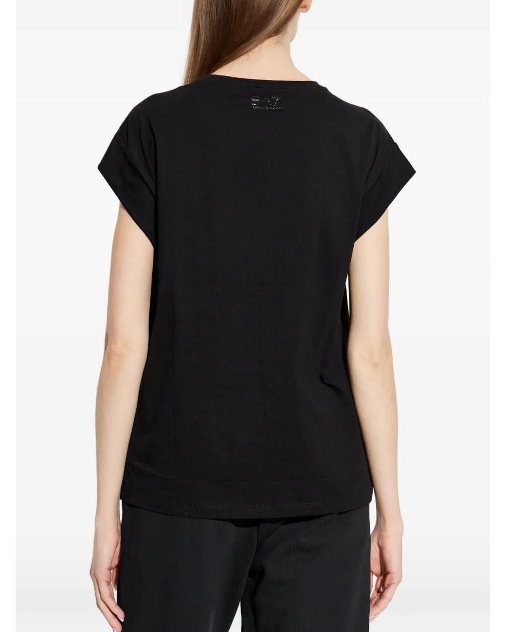 EA7 Black Crew Neck Top