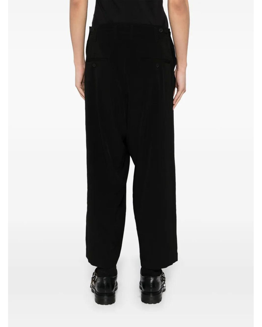 Yohji Yamamoto Black Ta Tuxedo Seam Pocket Trousers for men