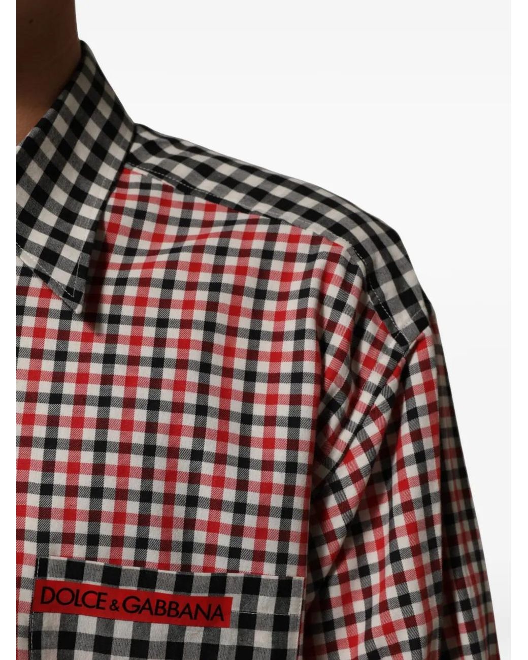 Dolce & Gabbana Kariertes Patchwork-Hemd in Multicolor für Herren