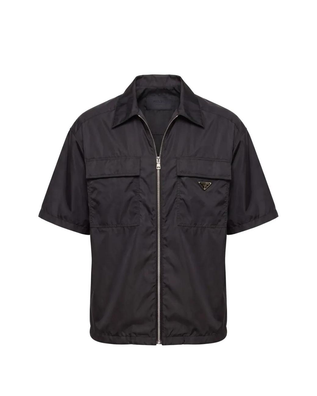 Prada Black Short-Sleeve Light Re-Nylon Shirt for men