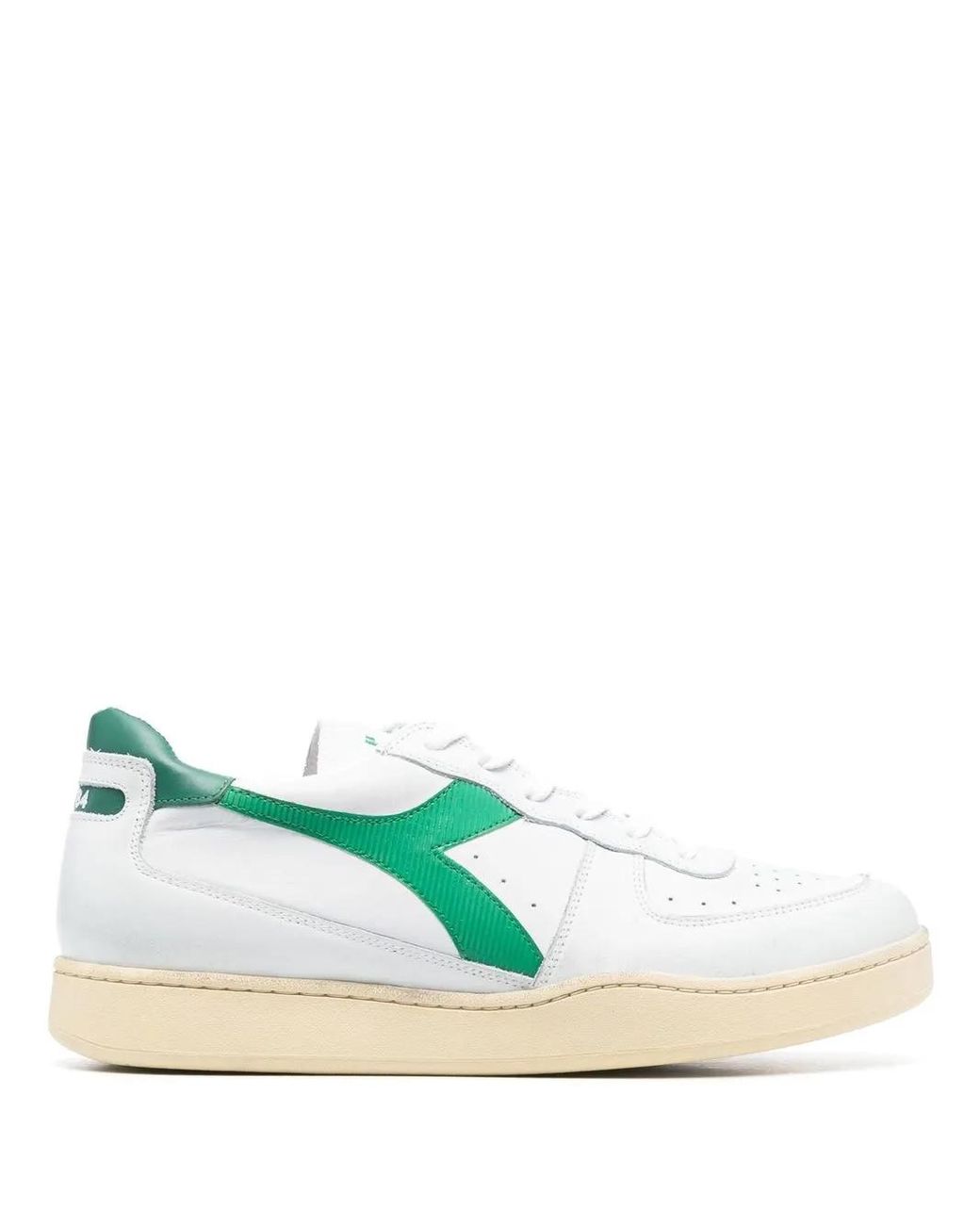 Diadora Green Low-Top Leather Sneakers for men