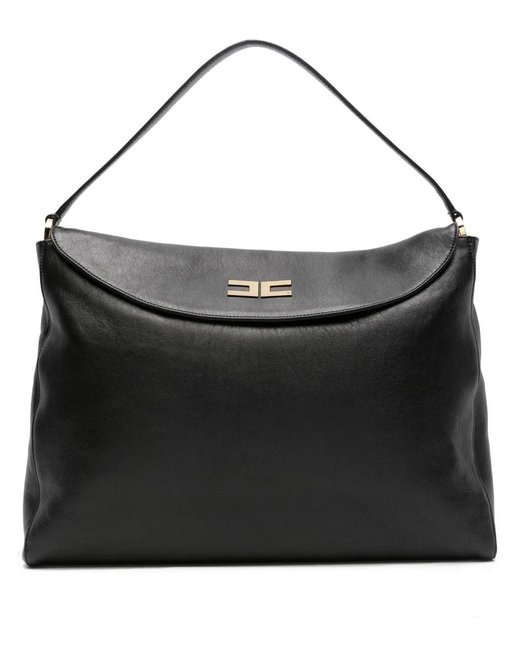 Elisabetta Franchi Black Large Avenue Tote Bag