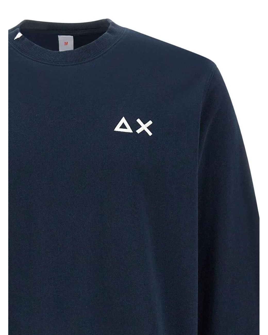 Sun 68 Blue Logo-Embroidered Sweatshirt for men