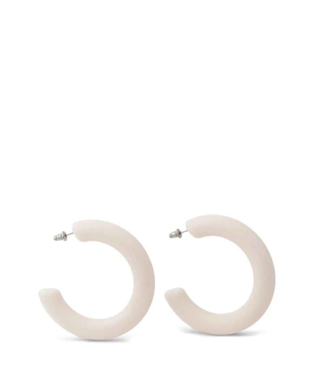 Neeka Studios White Big Bold Hoop Earrings