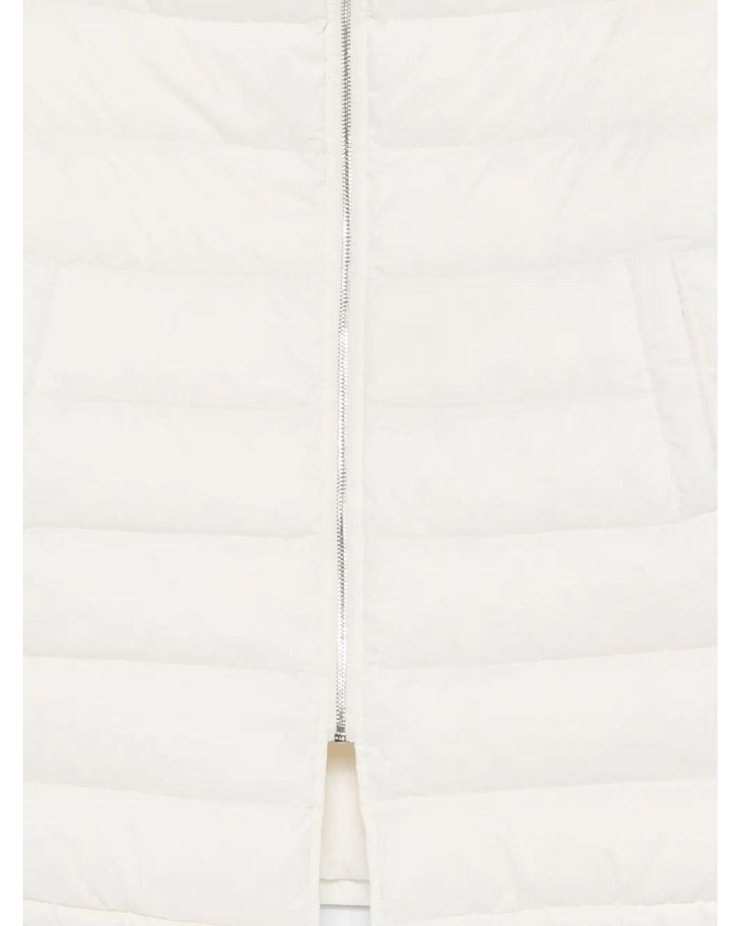 Liska White Hooded Quilted Jacket