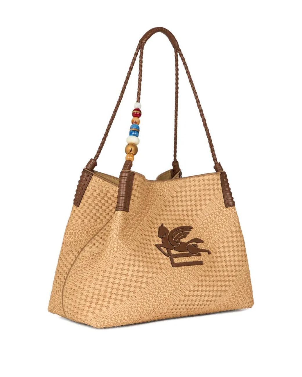 Etro Natural Large Raffia Libra Tote Bag