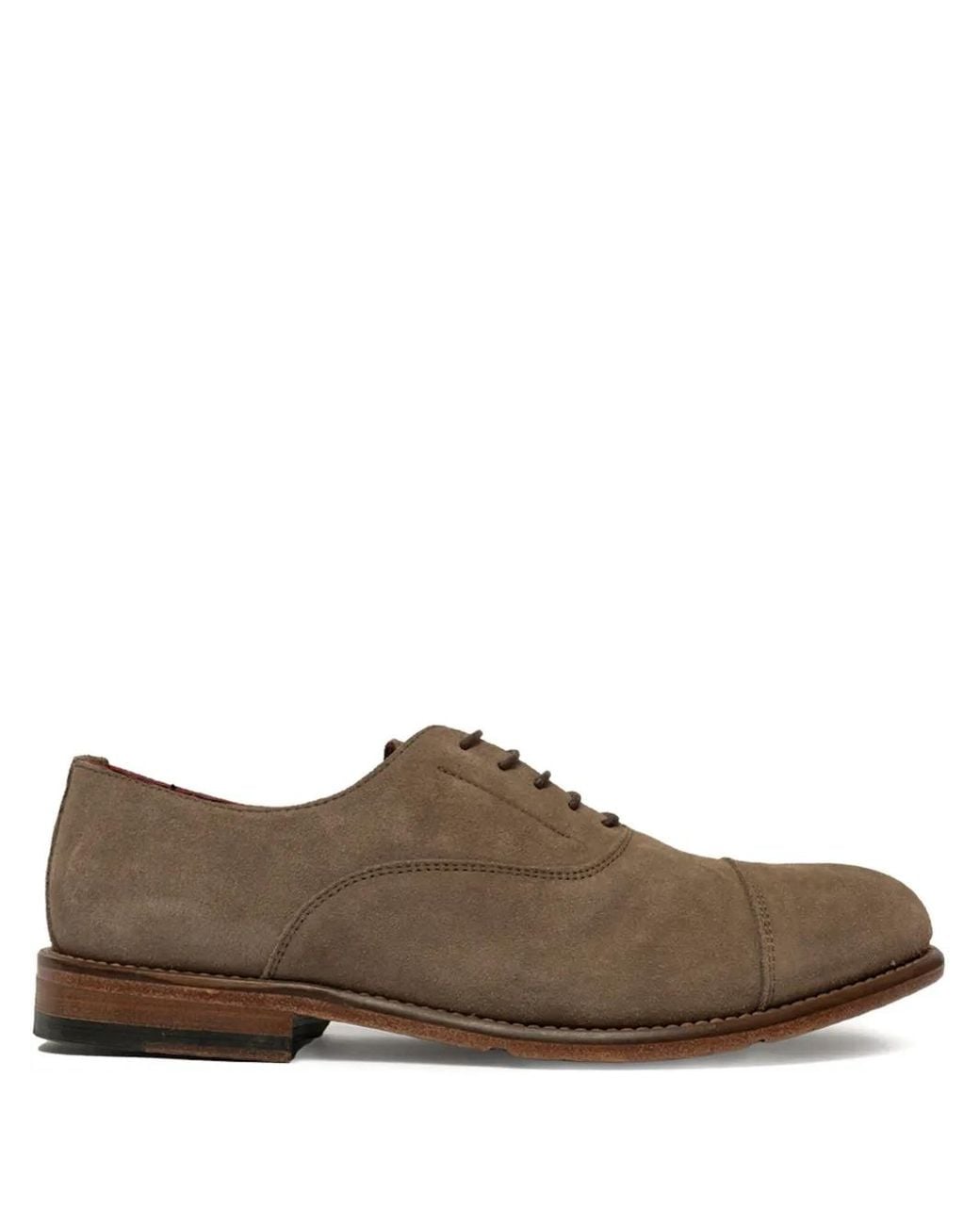 SOMMET Brown Lace-Up Cap-Toe Oxford Shoes
