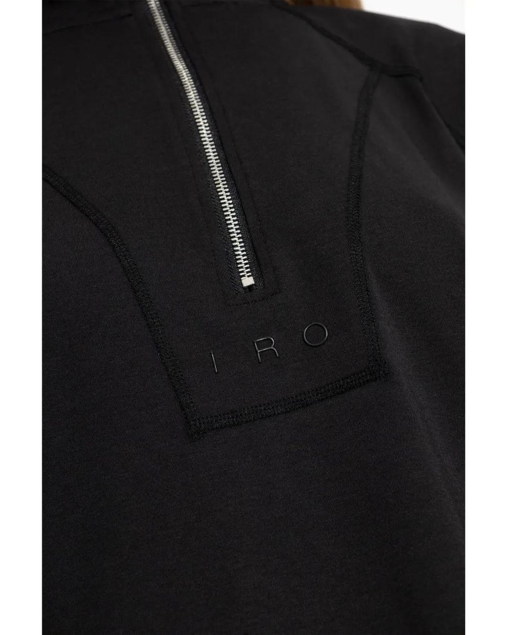 IRO Black Modal Blend Stretch Half-Zip Sweatshirt