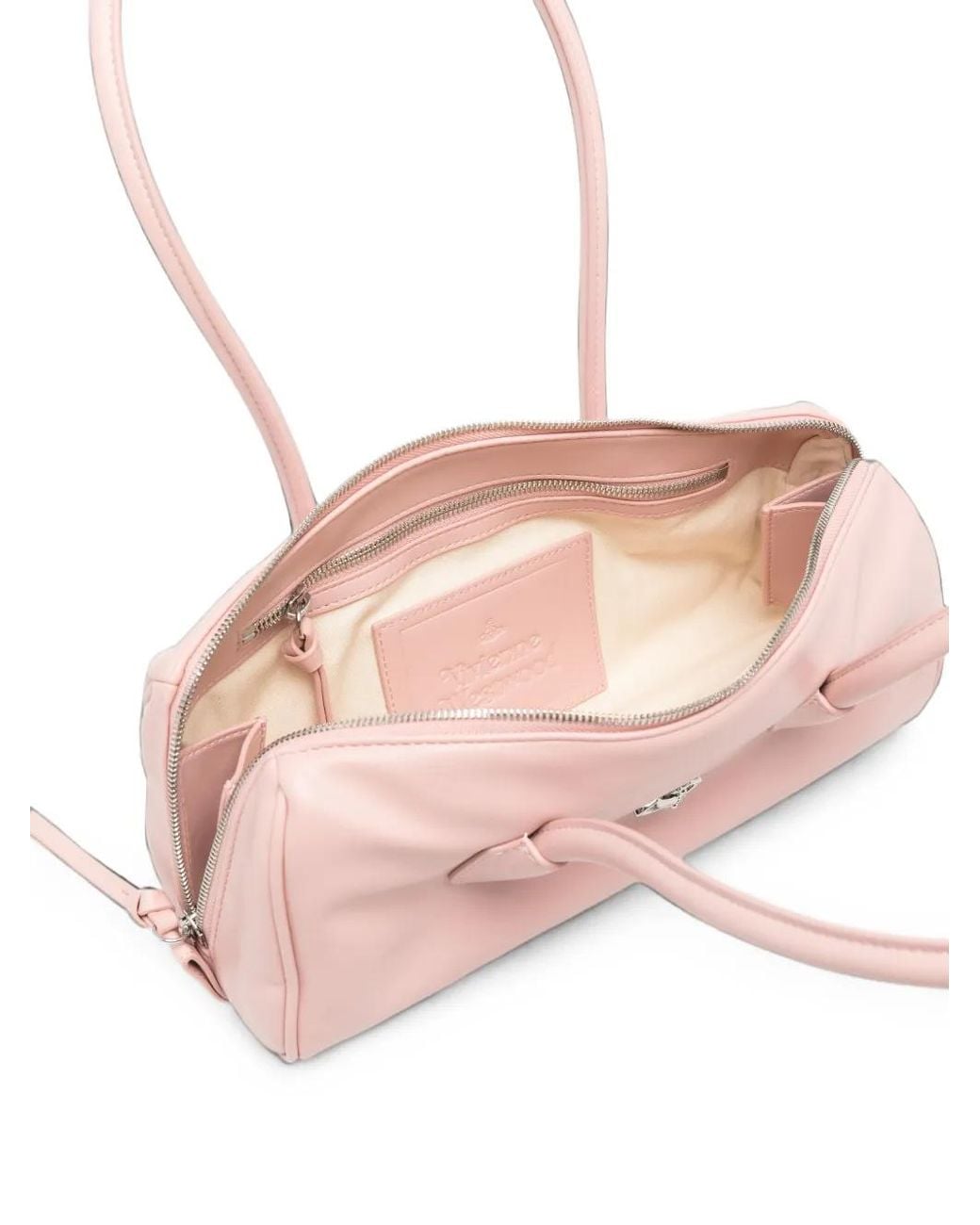 Vivienne Westwood Pink Polly Bowling Orb-Plaque Leather Shoulder Bag