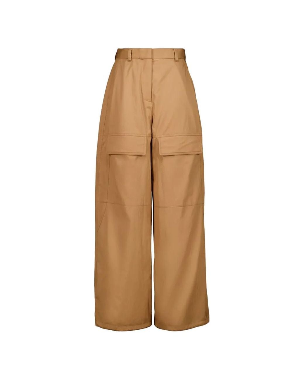 Stella McCartney Natural Wide-Leg Cargo Trousers