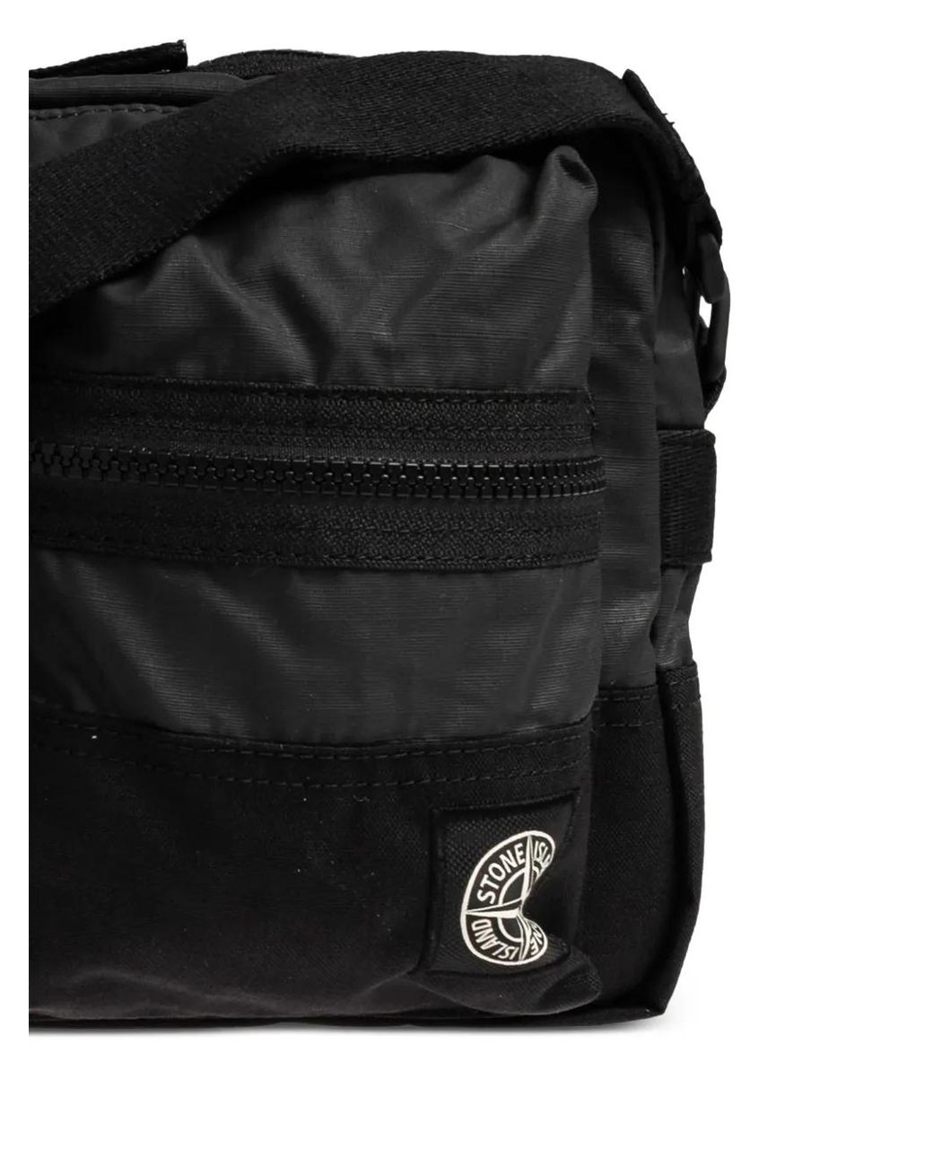 Stone Island Black 9200024 Double-Coated Cotton Ripstop Crossbody Bag for men