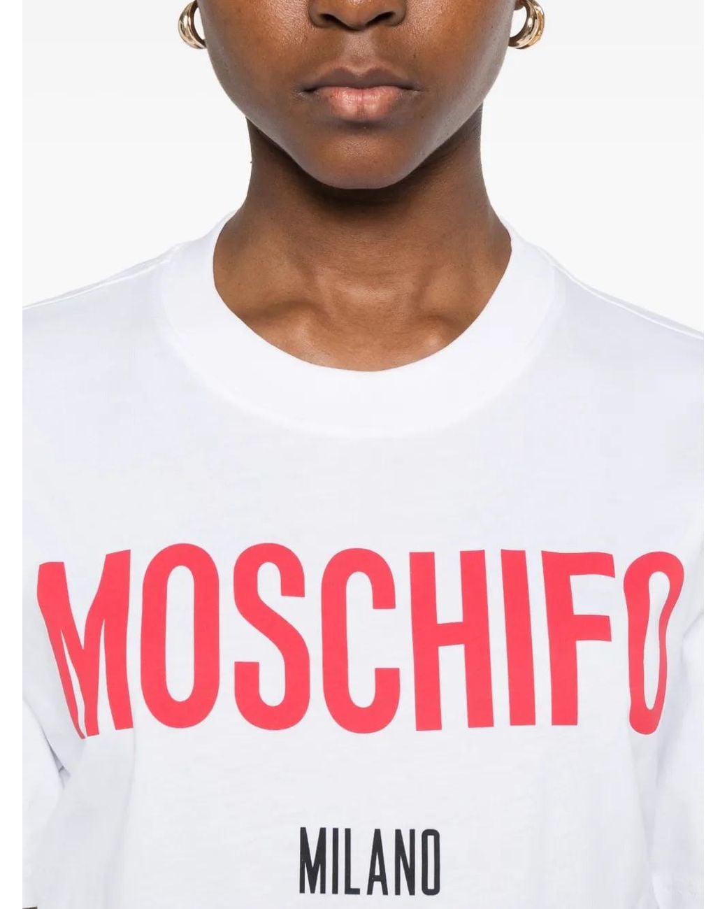 Moschino White Logo-Print T-Shirt