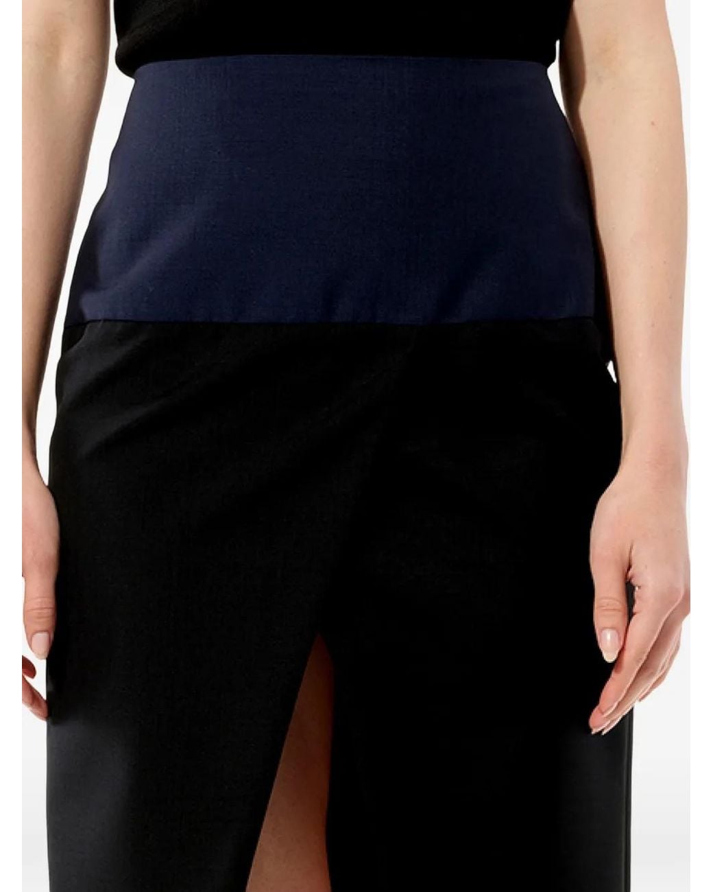 Balenciaga Black Wrap-Front Pencil Skirt