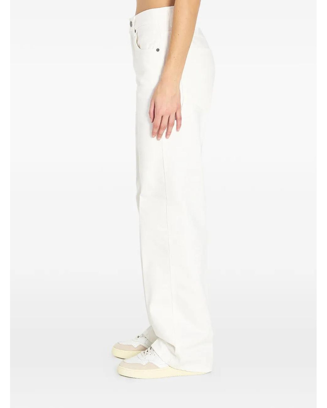 Haikure White Winona Logo-Patch Jeans