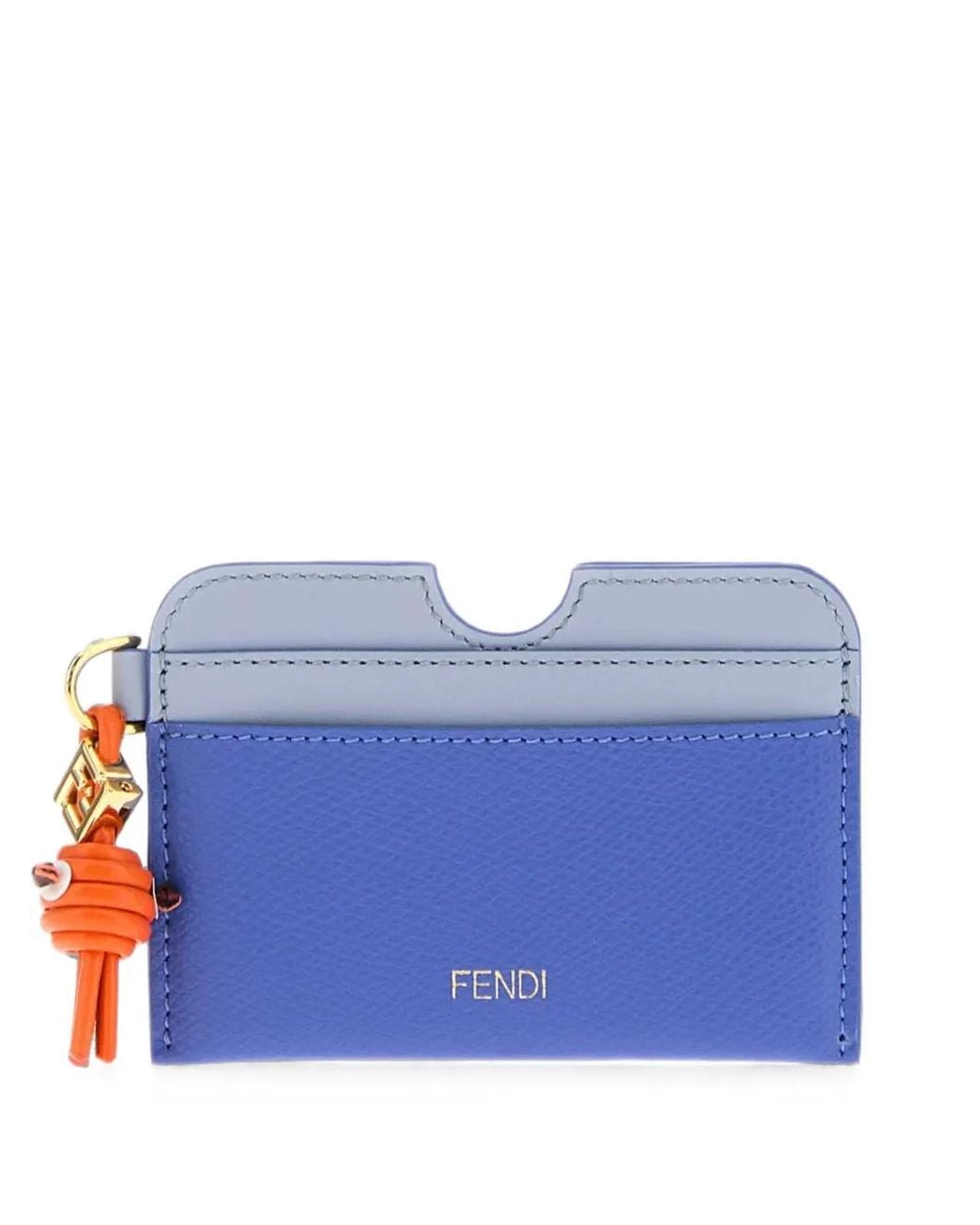 Fendi Blue Ff Diamonds Card Case