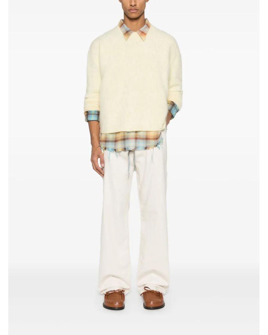 Marni White Mélange-Effect Jeans for men