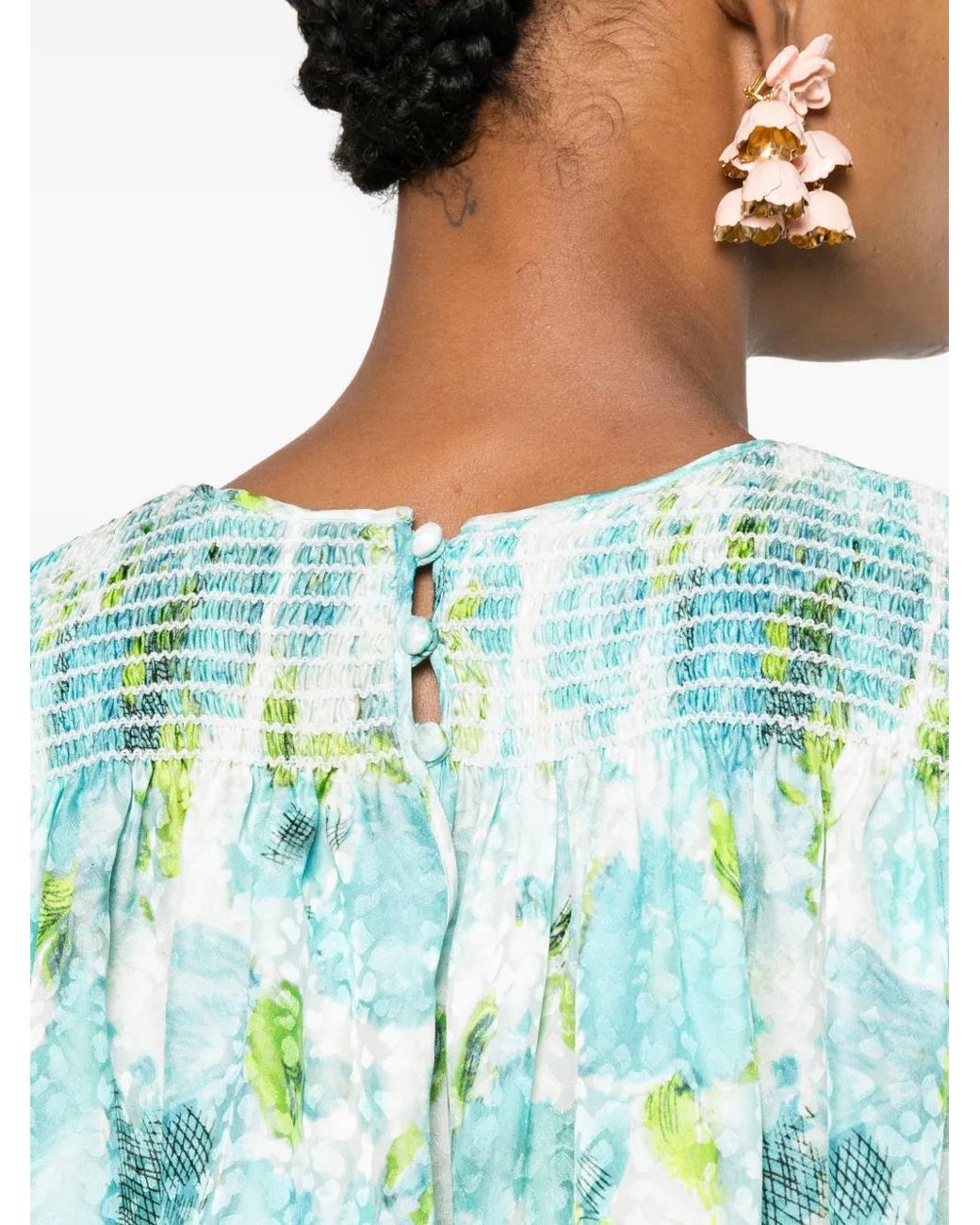 Chloé Blue Gathered Crop Top