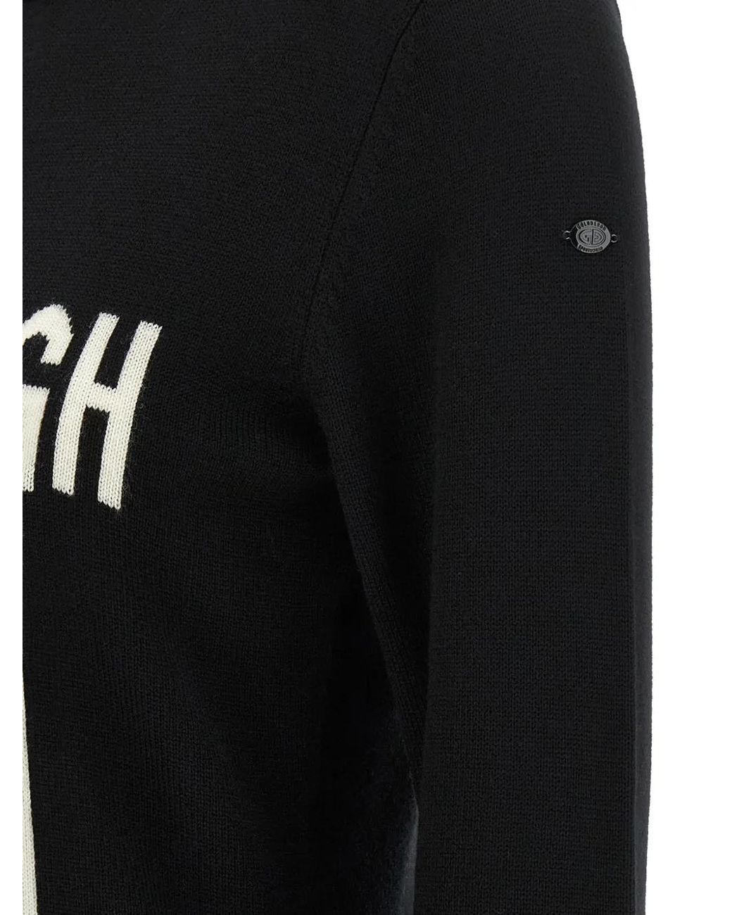 Goldbergh Black Hoi Logo-Intarsia Sweater