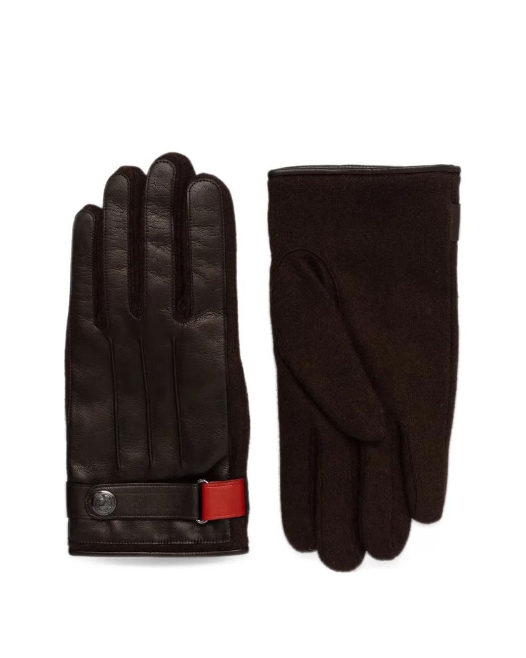 Paul Smith Black Leather-Panelled Gloves for men