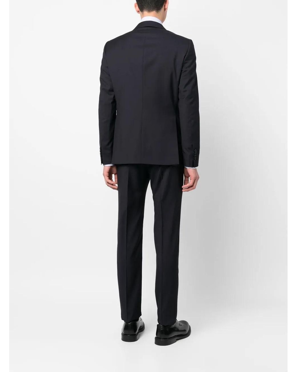 Tagliatore Blue Single-Breasted Virgin-Wool Suit for men