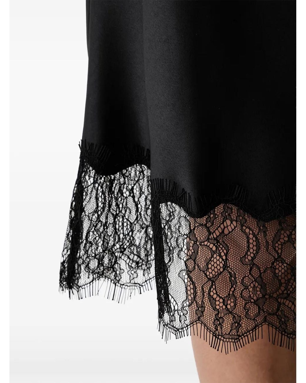 Levi's Black Lace-Trim Slip Midi Skirt