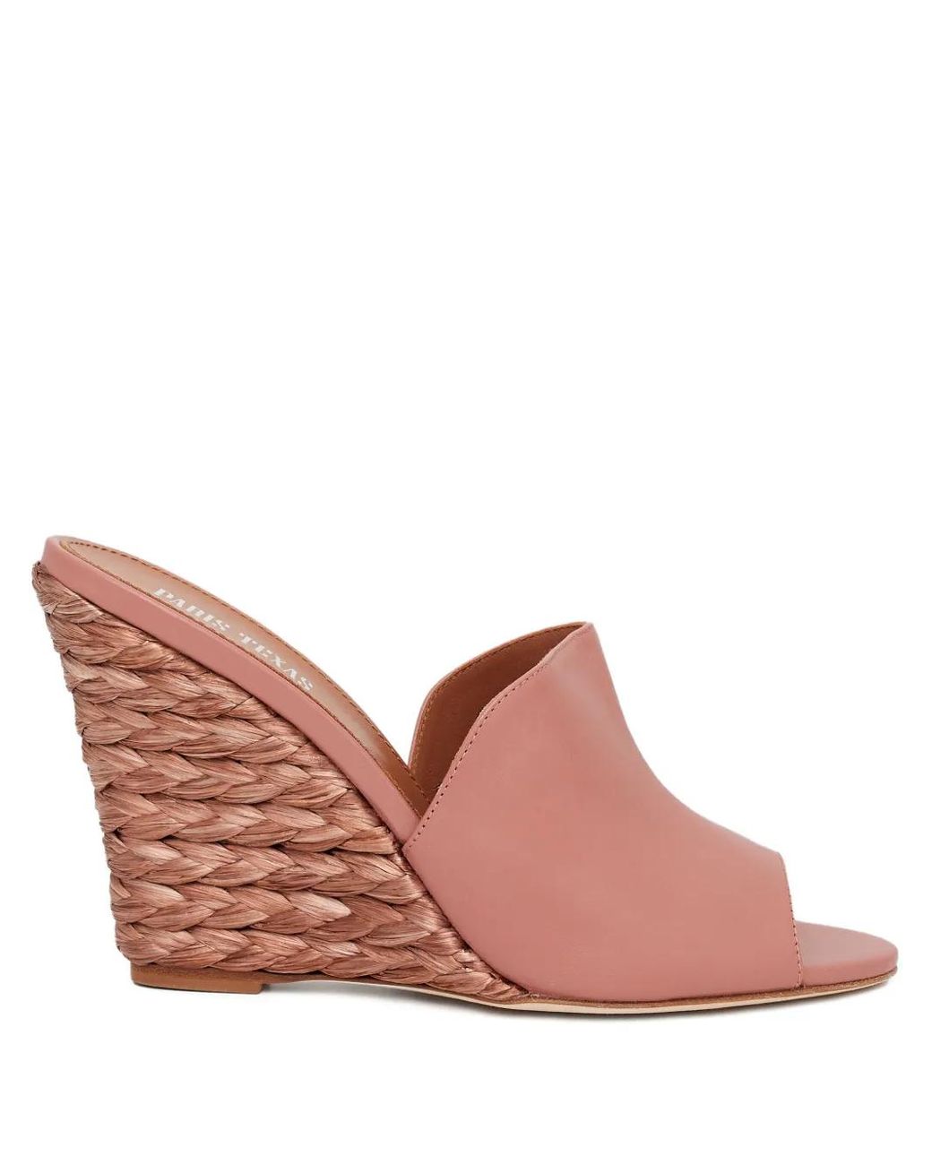 Paris Texas Pink Raffia Wedge Sandals