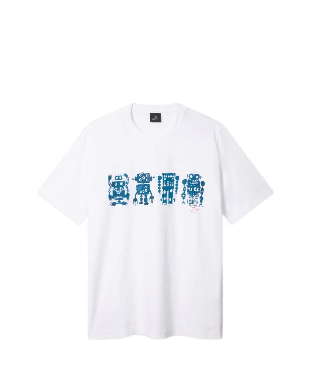 Paul Smith White Screen Robot Print T-Shirt for men