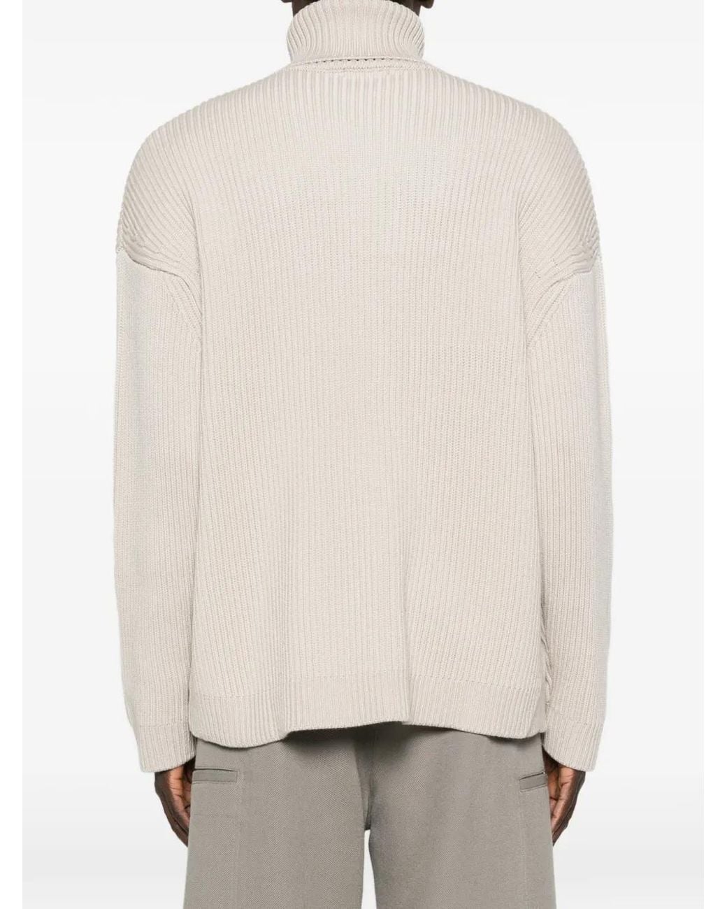 Entire studios White Roll-Neck Ribbed Sweater