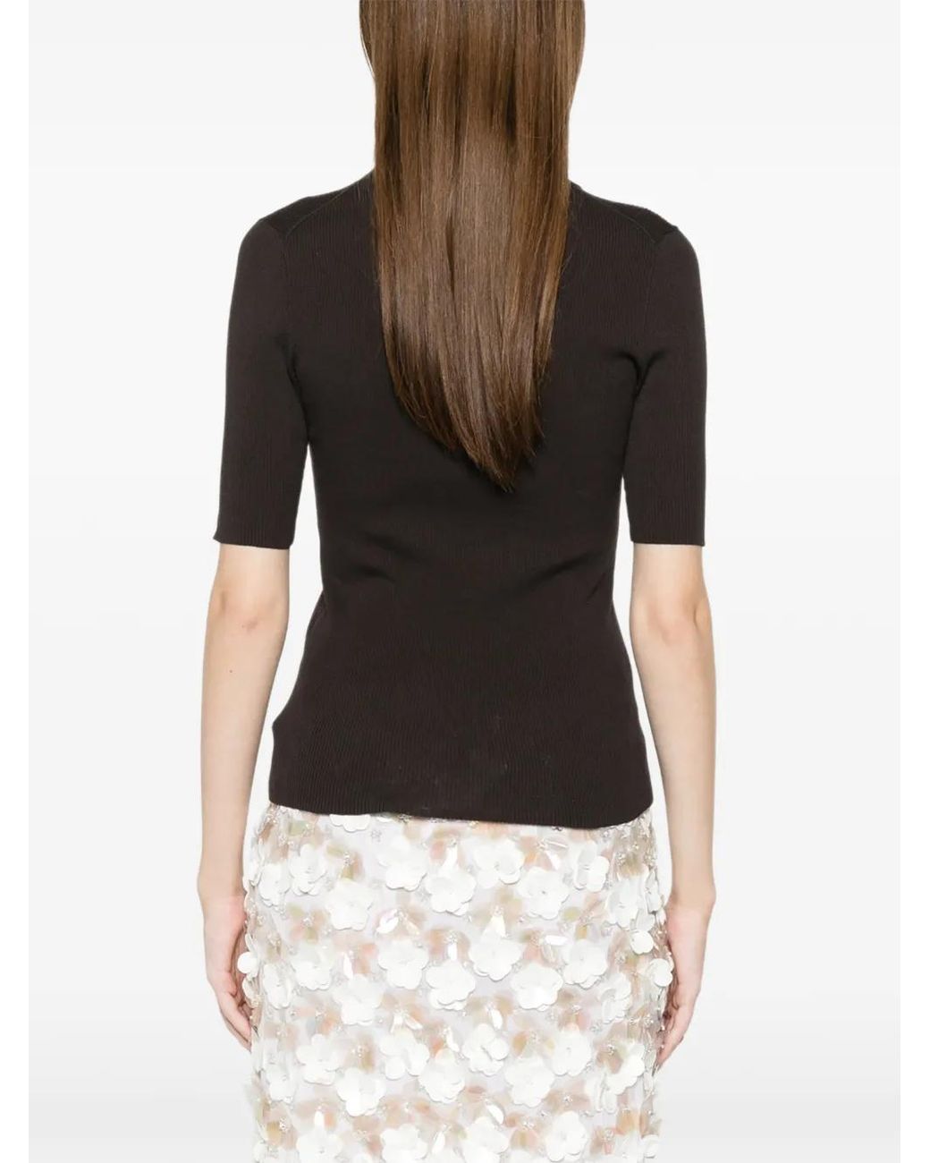 P.A.R.O.S.H. Black Buttoned Knitted Polo Shirt